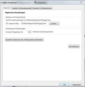 enigmail gnupg pfad 293x300 - Thunderbird-Portable mit Enigmail: Update von GnuPG auf Version 2