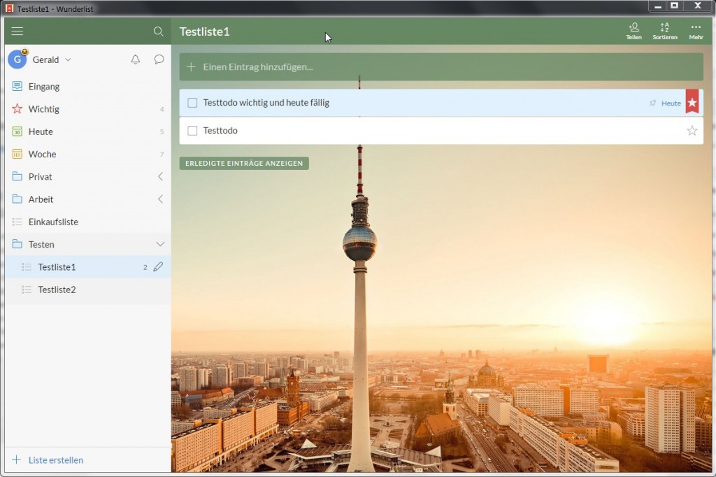 Wunderlist Windwos Übersicht 1024x682 - Todo - Listen organisieren mit Wunderlist