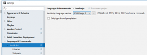 phpstorm ecmascript auswahl 300x113 - Babel Javascript Compiler unter PhpStorm verwenden.